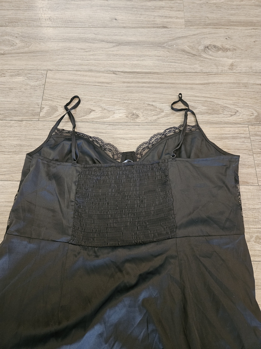 Cider Black Satin Lace-Trim Midi Dress - Picture 7 of 11
